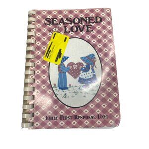 Vintage "Seasoned with Love" Spiral Cookbook Emily First Response Unit 1974 Tabs